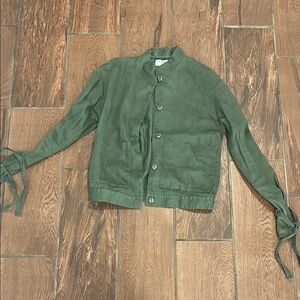Frame XS army green button down shirt jacket